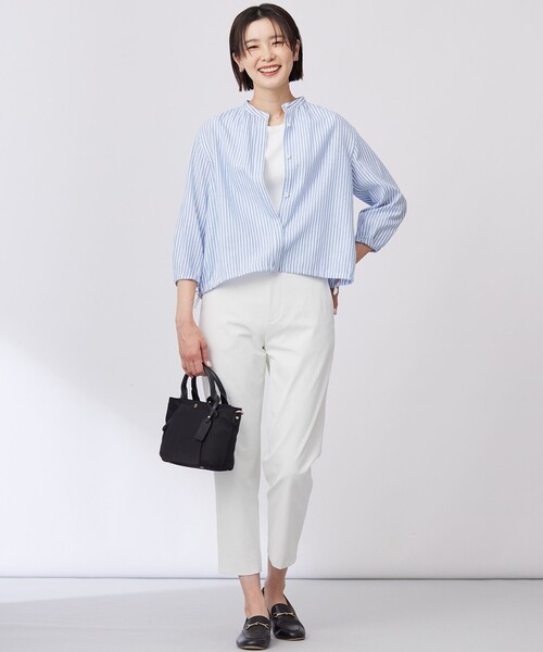 J.PRESS(ジェイプレス)の「【洗える・接触冷感・UVケア・吸水速乾・防透け】麻シェルドライ テーパード パンツ(その他パンツ・レディース・アイボリー系/カーキ系/ライトグリーン系/ネイビー系・T13/T15/T17)」の16枚目の写真