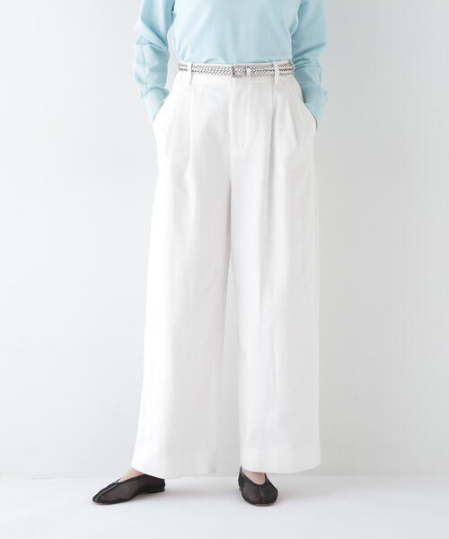 human woman（ヒューマンウーマン）の「◆【福田麻琴さんコラボ】カツラギタックワイドパンツ（その他パンツ・レディース・ホワイト・SMALL/MEDIUM）」の7枚目の写真