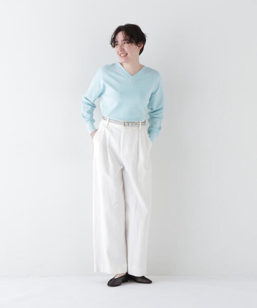 human woman（ヒューマンウーマン）の「◆【福田麻琴さんコラボ】カツラギタックワイドパンツ（その他パンツ・レディース・ホワイト・SMALL/MEDIUM）」の8枚目の写真