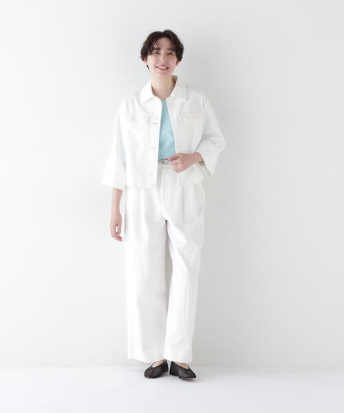 human woman（ヒューマンウーマン）の「◆【福田麻琴さんコラボ】カツラギタックワイドパンツ（その他パンツ・レディース・ホワイト・SMALL/MEDIUM）」の9枚目の写真