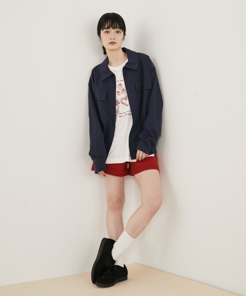 MERLOT(メルロー)の「【サイズ展開あり】【動画あり】フラップポケットボーイフレンドジャケット/秋服(ブルゾン・レディース・アイボリー/ネイビー・LARGE/MEDIUM)」の11枚目の写真