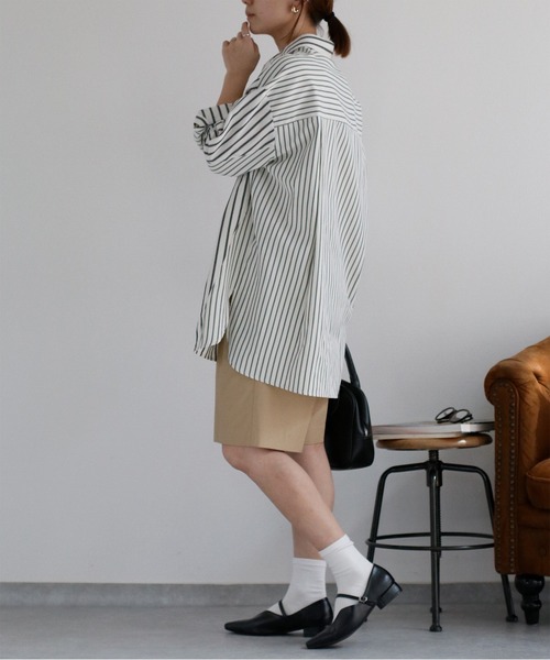 cepo(セポ)の「〈セットアップ対応〉コットンナイロンタックバミューダパンツ(その他パンツ・レディース・ブラック/ベージュ・M/S)」の1枚目の写真