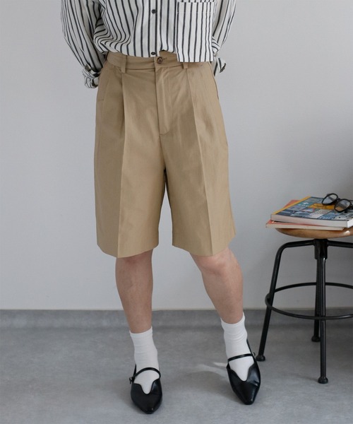 cepo(セポ)の「〈セットアップ対応〉コットンナイロンタックバミューダパンツ(その他パンツ・レディース・ブラック/ベージュ・M/S)」の4枚目の写真