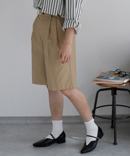 cepo(セポ)の「〈セットアップ対応〉コットンナイロンタックバミューダパンツ(その他パンツ・レディース・ブラック/ベージュ・M/S)」の5枚目の写真