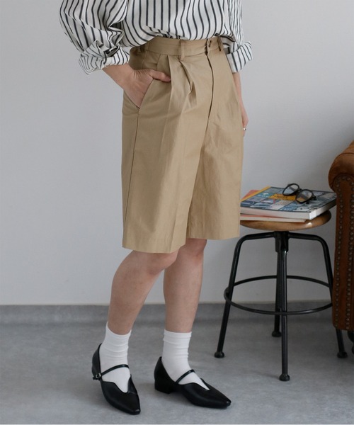 cepo(セポ)の「〈セットアップ対応〉コットンナイロンタックバミューダパンツ(その他パンツ・レディース・ブラック/ベージュ・M/S)」の8枚目の写真