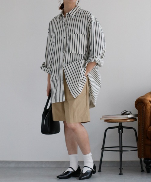 cepo(セポ)の「〈セットアップ対応〉コットンナイロンタックバミューダパンツ(その他パンツ・レディース・ブラック/ベージュ・M/S)」の12枚目の写真