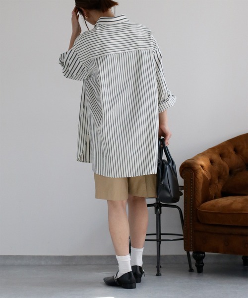 cepo(セポ)の「〈セットアップ対応〉コットンナイロンタックバミューダパンツ(その他パンツ・レディース・ブラック/ベージュ・M/S)」の3枚目の写真