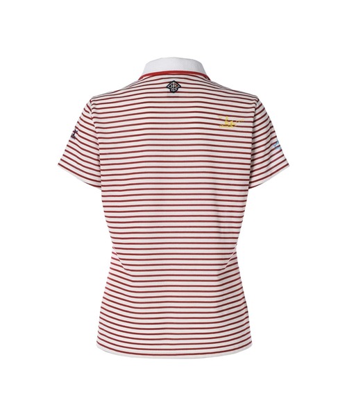 ZOY(ゾーイ)の「WOMENS 先染めボーダー 半袖ポロシャツ(ポロシャツ・レディース・ネイビー/レッド/ロイヤルブルー・SMALL/MEDIUM/LARGE)」の6枚目の写真