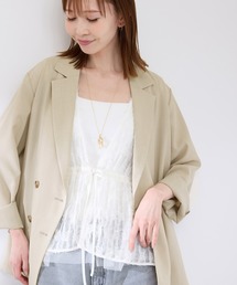 ROPE' PICNIC | 【接触冷感・UVカット・吸水速乾】麻調シアー長袖テーラードジャケット/セットアップ対応(テーラードジャケット)