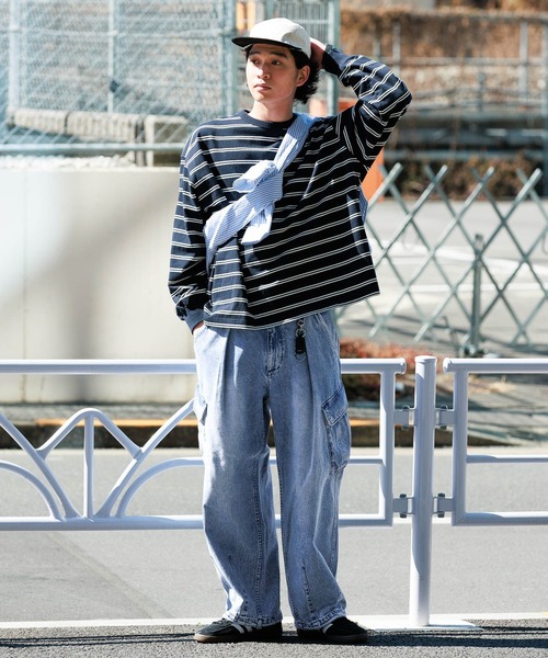 RAGEBLUE（レイジブルー）の「ライトデニムワイドカーゴパンツ