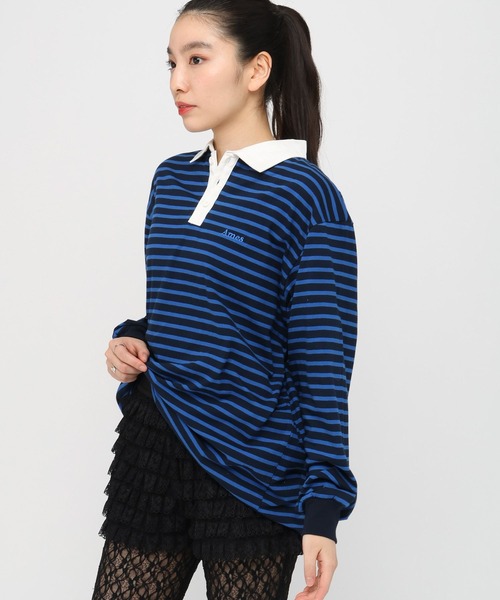 AMESWORLDWIDE(アメスワールドワイド)の「【UNISEX】AMES WORLDWIDE/ボーダー長袖T(Tシャツ/カットソー・レディース・ブルー/ブラック/ピンク・FREE)」の22枚目の写真