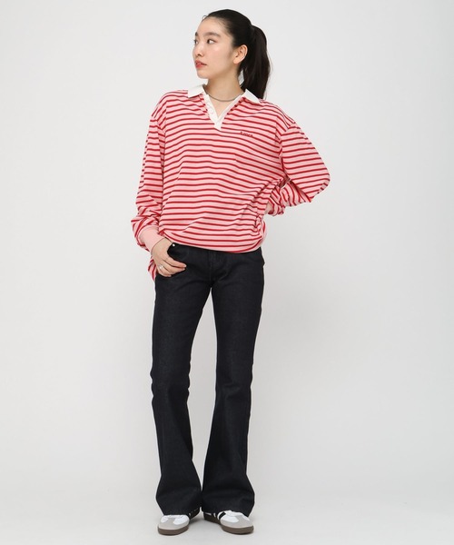 AMESWORLDWIDE(アメスワールドワイド)の「【UNISEX】AMES WORLDWIDE/ボーダー長袖T(Tシャツ/カットソー・レディース・ブルー/ブラック/ピンク・FREE)」の8枚目の写真