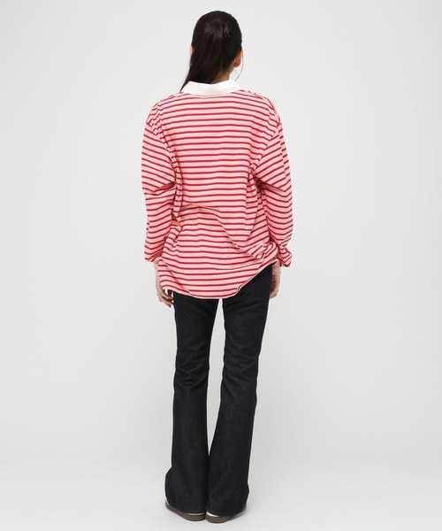 AMESWORLDWIDE(アメスワールドワイド)の「【UNISEX】AMES WORLDWIDE/ボーダー長袖T(Tシャツ/カットソー・レディース・ブルー/ブラック/ピンク・FREE)」の10枚目の写真