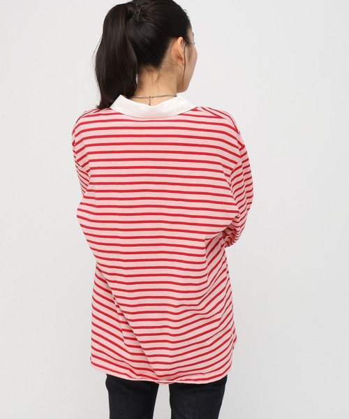 AMESWORLDWIDE(アメスワールドワイド)の「【UNISEX】AMES WORLDWIDE/ボーダー長袖T(Tシャツ/カットソー・レディース・ブルー/ブラック/ピンク・FREE)」の11枚目の写真