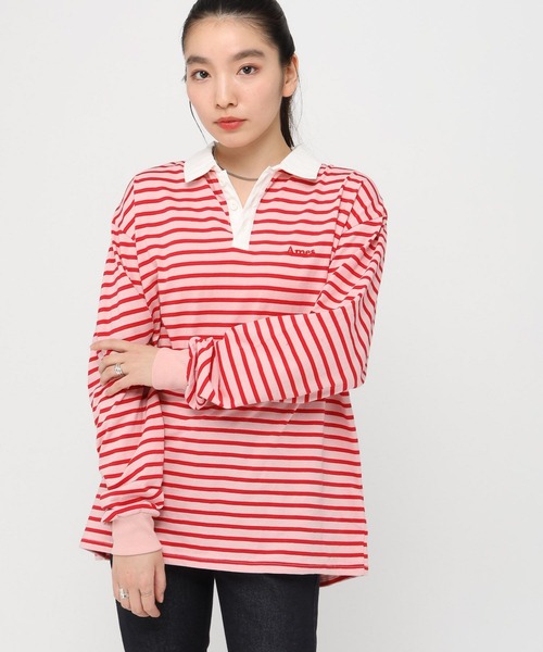 AMESWORLDWIDE(アメスワールドワイド)の「【UNISEX】AMES WORLDWIDE/ボーダー長袖T(Tシャツ/カットソー・レディース・ブルー/ブラック/ピンク・FREE)」の13枚目の写真