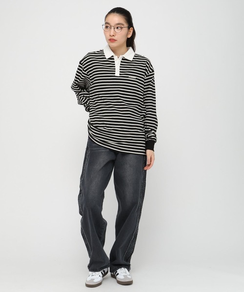 AMESWORLDWIDE(アメスワールドワイド)の「【UNISEX】AMES WORLDWIDE/ボーダー長袖T(Tシャツ/カットソー・レディース・ブルー/ブラック/ピンク・FREE)」の14枚目の写真