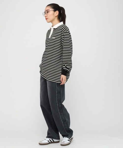 AMESWORLDWIDE(アメスワールドワイド)の「【UNISEX】AMES WORLDWIDE/ボーダー長袖T(Tシャツ/カットソー・レディース・ブルー/ブラック/ピンク・FREE)」の15枚目の写真