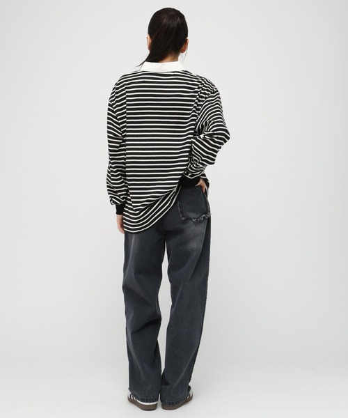 AMESWORLDWIDE(アメスワールドワイド)の「【UNISEX】AMES WORLDWIDE/ボーダー長袖T(Tシャツ/カットソー・レディース・ブルー/ブラック/ピンク・FREE)」の16枚目の写真