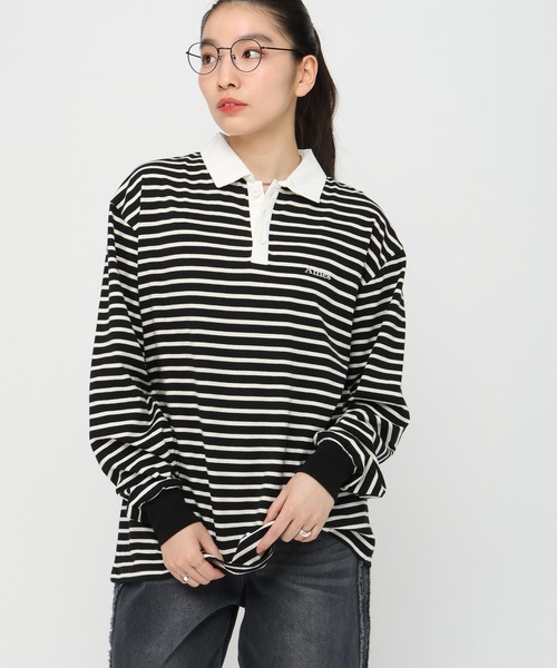AMESWORLDWIDE(アメスワールドワイド)の「【UNISEX】AMES WORLDWIDE/ボーダー長袖T(Tシャツ/カットソー・レディース・ブルー/ブラック/ピンク・FREE)」の17枚目の写真