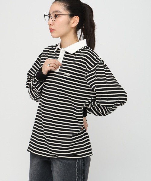 AMESWORLDWIDE(アメスワールドワイド)の「【UNISEX】AMES WORLDWIDE/ボーダー長袖T(Tシャツ/カットソー・レディース・ブルー/ブラック/ピンク・FREE)」の18枚目の写真