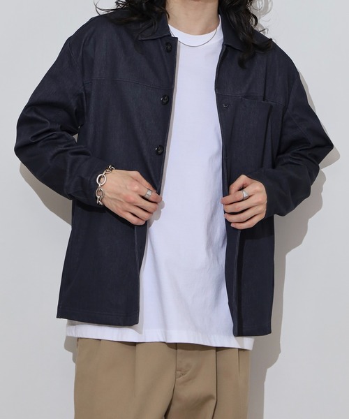 URBAN SQUARE(アーバンスクエア)の「URBAN SQUARE デニムライク カバーオールジャケット(カバーオール・メンズ・ブラック/ネイビー/ベージュ/グレー・LL/L/M)」の16枚目の写真