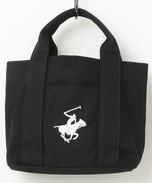 BEVERLY HILLS POLO CLUB(ビバリーヒルズポロクラブ)の「【BEVERLY HILLS POLO CLUB / ビバリーヒルズポロクラブ】16ozキャンバスロゴ刺繍ミニトートバッグ(トートバッグ・レディース・ホワイト系1/ホワイト系2/ホワイト系3/ホワイト系4/ブラック・FREE)」の5枚目の写真