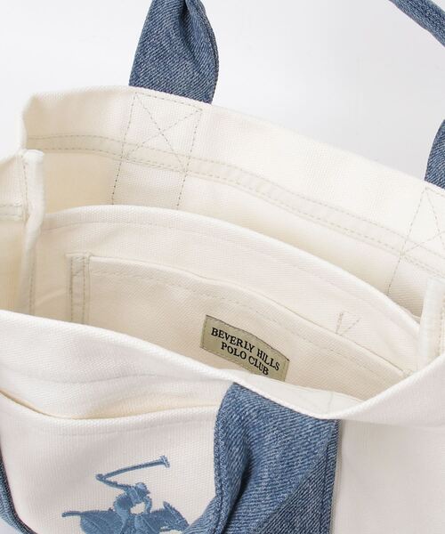 BEVERLY HILLS POLO CLUB(ビバリーヒルズポロクラブ)の「【BEVERLY HILLS POLO CLUB / ビバリーヒルズポロクラブ】16ozキャンバスロゴ刺繍ミニトートバッグ(トートバッグ・レディース・ホワイト系1/ホワイト系2/ホワイト系3/ホワイト系4/ブラック・FREE)」の21枚目の写真