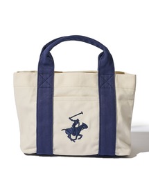 BEVERLY HILLS POLO CLUB（ビバリーヒルズポロクラブ）の「【BEVERLY HILLS POLO CLUB / ビバリーヒルズポロクラブ】16ozキャンバスロゴ刺繍ミニトートバッグ（トートバッグ）」