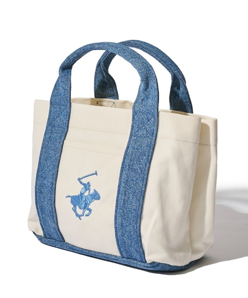 BEVERLY HILLS POLO CLUB(ビバリーヒルズポロクラブ)の「【BEVERLY HILLS POLO CLUB / ビバリーヒルズポロクラブ】16ozキャンバスロゴ刺繍ミニトートバッグ(トートバッグ・レディース・ホワイト系1/ホワイト系2/ホワイト系3/ホワイト系4/ブラック・FREE)」の7枚目の写真