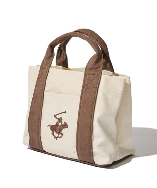 BEVERLY HILLS POLO CLUB(ビバリーヒルズポロクラブ)の「【BEVERLY HILLS POLO CLUB / ビバリーヒルズポロクラブ】16ozキャンバスロゴ刺繍ミニトートバッグ(トートバッグ・レディース・ホワイト系1/ホワイト系2/ホワイト系3/ホワイト系4/ブラック・FREE)」の8枚目の写真