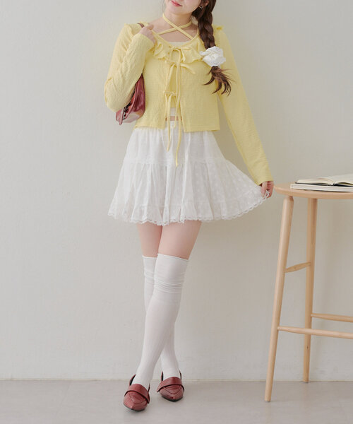 Another Branch olive des olive（アナザーブランチオリーブデオリーブ）の「フリフリカーディガン＆ホルターキャミSET（Tシャツ/カットソー・レディース・イエロー/その他11/アイボリー/ブラック/ブラウン・FREE）」の11枚目の写真