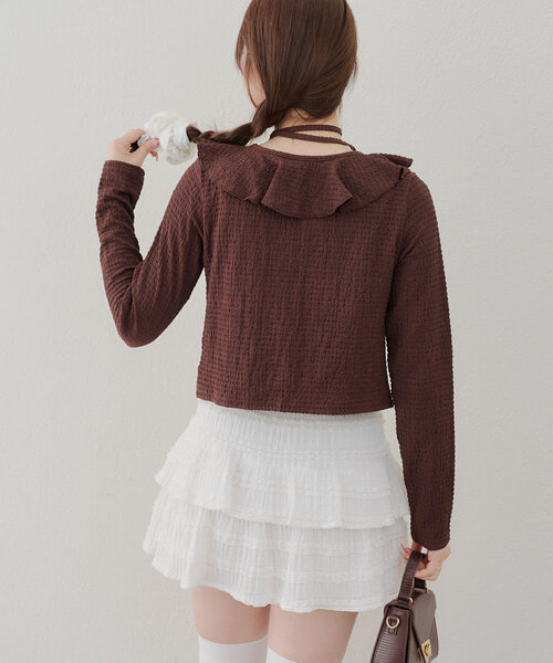 Another Branch olive des olive（アナザーブランチオリーブデオリーブ）の「フリフリカーディガン＆ホルターキャミSET（Tシャツ/カットソー・レディース・イエロー/その他11/アイボリー/ブラック/ブラウン・FREE）」の21枚目の写真