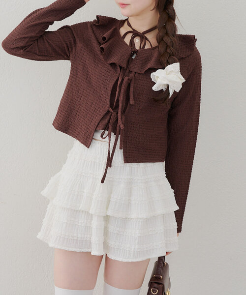 Another Branch olive des olive（アナザーブランチオリーブデオリーブ）の「フリフリカーディガン＆ホルターキャミSET（Tシャツ/カットソー・レディース・イエロー/その他11/アイボリー/ブラック/ブラウン・FREE）」の22枚目の写真