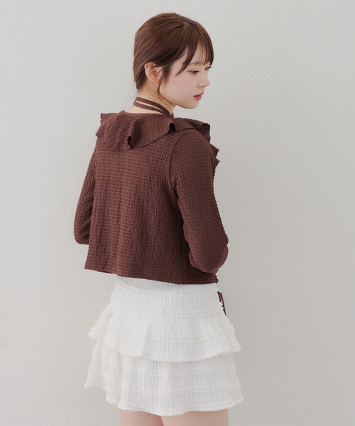 Another Branch olive des olive（アナザーブランチオリーブデオリーブ）の「フリフリカーディガン＆ホルターキャミSET（Tシャツ/カットソー・レディース・イエロー/その他11/アイボリー/ブラック/ブラウン・FREE）」の7枚目の写真