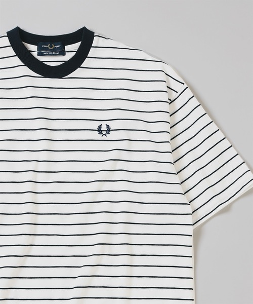 FRED PERRY カットソー 別注】FRED PERRY / RELAXED STRIPE PIQUE T-SHIRT（Tシャツ