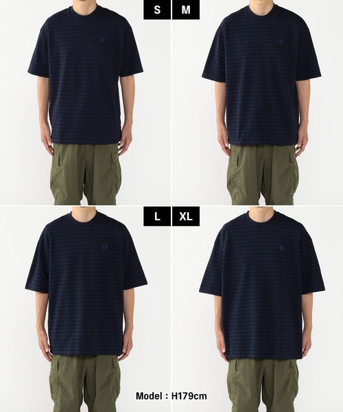 別注】FRED PERRY / RELAXED STRIPE PIQUE T-SHIRT（Tシャツ