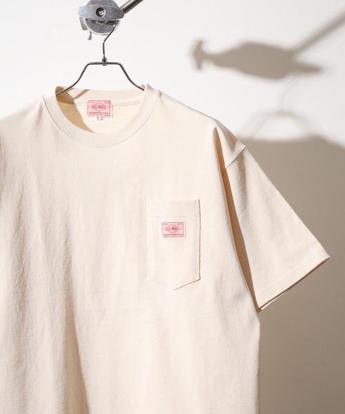 BIG MIKE(ビッグマイク)の「BIGMIKE Sunglasses Pocket Heavy Weight Tee ヘビーウエイト ワイド半袖Tシャツ(Tシャツ/カットソー・メンズ・ネイビー/オリーブ/サンドベージュ/ナチュラル/ホワイト/ブラック・L/M/XL)」の4枚目の写真
