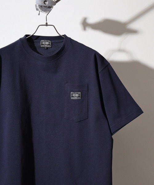 BIG MIKE(ビッグマイク)の「BIGMIKE Sunglasses Pocket Heavy Weight Tee ヘビーウエイト ワイド半袖Tシャツ(Tシャツ/カットソー・メンズ・ネイビー/オリーブ/サンドベージュ/ナチュラル/ホワイト/ブラック・L/M/XL)」の6枚目の写真