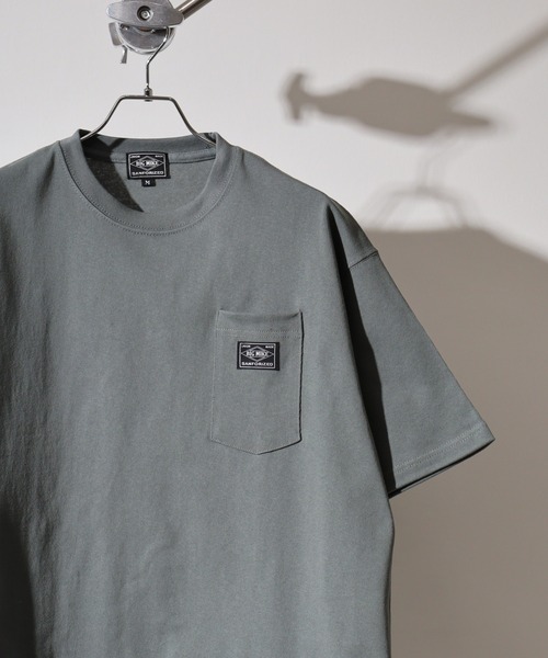 BIG MIKE(ビッグマイク)の「BIGMIKE Sunglasses Pocket Heavy Weight Tee ヘビーウエイト ワイド半袖Tシャツ(Tシャツ/カットソー・メンズ・ネイビー/オリーブ/サンドベージュ/ナチュラル/ホワイト/ブラック・L/M/XL)」の5枚目の写真