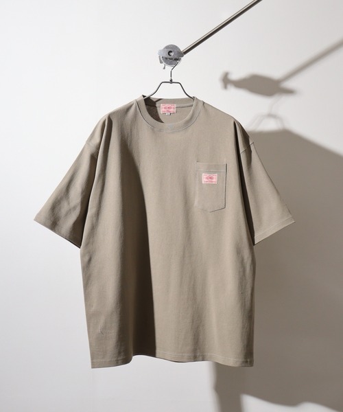 BIG MIKE(ビッグマイク)の「BIGMIKE Sunglasses Pocket Heavy Weight Tee ヘビーウエイト ワイド半袖Tシャツ(Tシャツ/カットソー・メンズ・ネイビー/オリーブ/サンドベージュ/ナチュラル/ホワイト/ブラック・L/M/XL)」の12枚目の写真