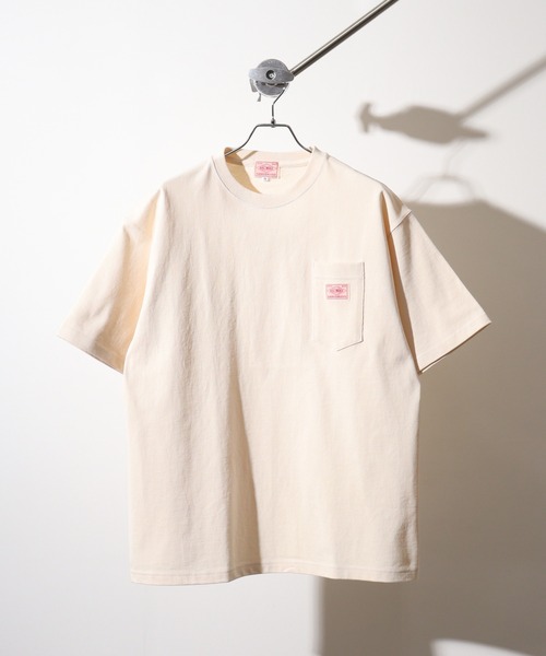 BIG MIKE(ビッグマイク)の「BIGMIKE Sunglasses Pocket Heavy Weight Tee ヘビーウエイト ワイド半袖Tシャツ(Tシャツ/カットソー・メンズ・ネイビー/オリーブ/サンドベージュ/ナチュラル/ホワイト/ブラック・L/M/XL)」の15枚目の写真