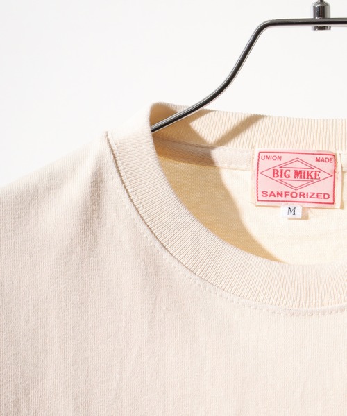 BIG MIKE(ビッグマイク)の「BIGMIKE Sunglasses Pocket Heavy Weight Tee ヘビーウエイト ワイド半袖Tシャツ(Tシャツ/カットソー・メンズ・ネイビー/オリーブ/サンドベージュ/ナチュラル/ホワイト/ブラック・L/M/XL)」の16枚目の写真
