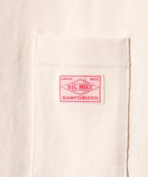 BIG MIKE(ビッグマイク)の「BIGMIKE Sunglasses Pocket Heavy Weight Tee ヘビーウエイト ワイド半袖Tシャツ(Tシャツ/カットソー・メンズ・ネイビー/オリーブ/サンドベージュ/ナチュラル/ホワイト/ブラック・L/M/XL)」の18枚目の写真