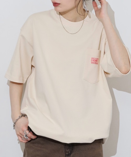BIG MIKE(ビッグマイク)の「BIGMIKE Sunglasses Pocket Heavy Weight Tee ヘビーウエイト ワイド半袖Tシャツ(Tシャツ/カットソー・メンズ・ネイビー/オリーブ/サンドベージュ/ナチュラル/ホワイト/ブラック・L/M/XL)」の22枚目の写真