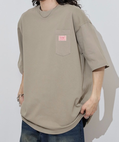BIG MIKE(ビッグマイク)の「BIGMIKE Sunglasses Pocket Heavy Weight Tee ヘビーウエイト ワイド半袖Tシャツ(Tシャツ/カットソー・メンズ・ネイビー/オリーブ/サンドベージュ/ナチュラル/ホワイト/ブラック・L/M/XL)」の8枚目の写真