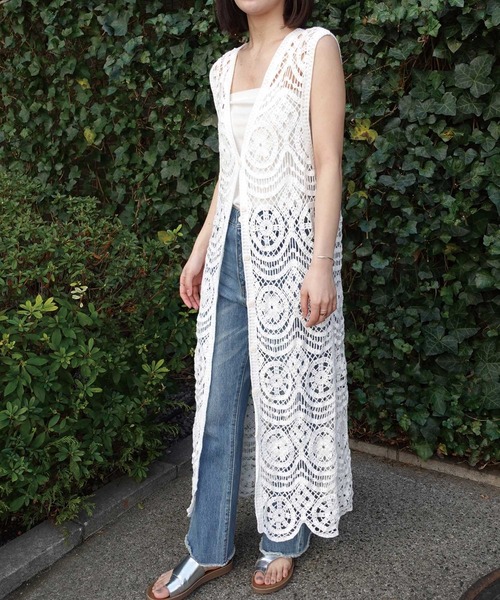 NILI LOTAN クロシェニット コットン ワンピース【関税なし】 クロシェニットワンピース レディース[品番：PA000016754]｜coca