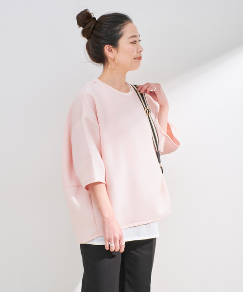 ♥️　バックヘンリーショートスリーブプルオーバー　ブルー SHORT COLLAR PO SHIRT：バックサテン ショートカラー プル