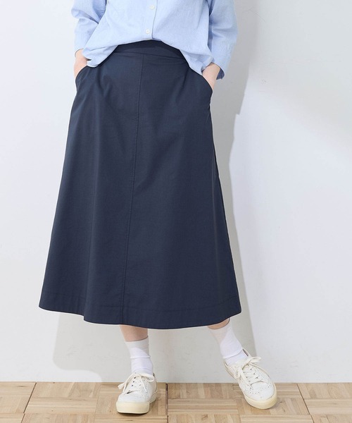 DECOY SINCE 1981(デコイシンスイチキュウハチイチ)の「2025年春夏【接触冷感・洗濯可能】リネン混ストレッチフレアスカート(スカート・レディース・ベージュ/ネイビー・64/67/70)」の17枚目の写真