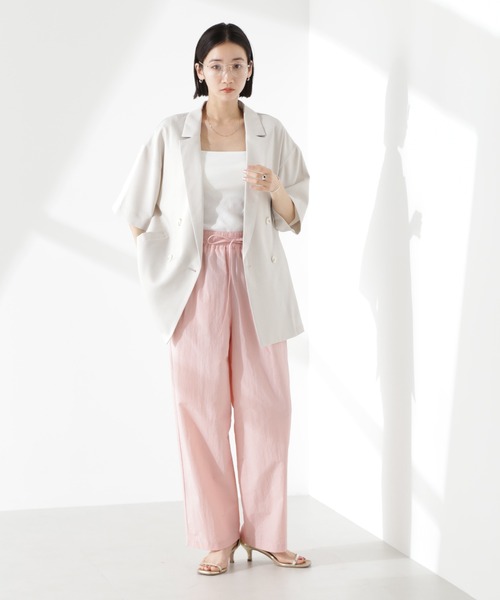 NANO universe(ナノユニバース)の「タスランワイドイージーパンツ(その他パンツ・レディース・ブラック/ピンク/ベージュ・FREE)」の14枚目の写真