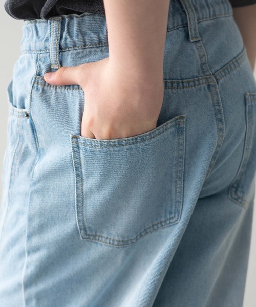 WEGO（ウィゴー）の「WEGO/イージー3Dバレルレッグデニムパンツ(JUNIORサイズ)（デニムパンツ・キッズ・ライトインディゴブルー/ブラック系3・150/160）」の6枚目の写真